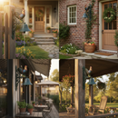 Campana in ghisa gallo colorato cm 23x13xh36