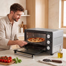 Forno Elettrico 1500 W 36 L 53,1x38x35 cm con Temperatura Regolabile Max 230° Timer 60 min Griglia Teglia e Manico      