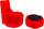 Fauteuil Pouf et Petite Table en Acrylique Pomodone Rouge