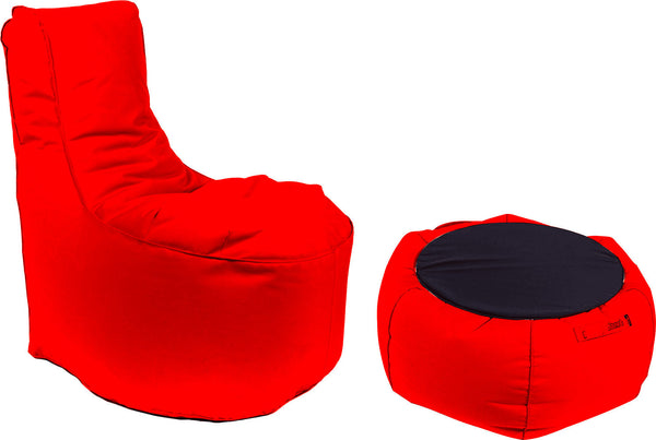sconto Fauteuil Pouf et Petite Table en Acrylique Pomodone Rouge