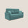 Canapé convertible 2 places 176x102x97 cm en tissu pétrole
