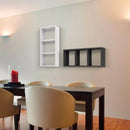 Mensola Rettangolare 3 Scomparti da Parete 70x30x15.5 cm in Fibra di Legno Tristano Bianco