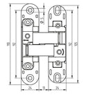 Cerniere a Scomparsa per Porte di Passaggio Carico di 40 Kg Apertura 180º Zama 2 Pezzi Emuca