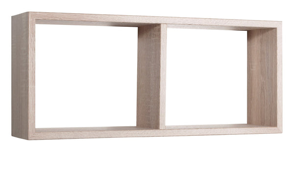 Etagère rectangulaire 2 compartiments muraux 70x30x15,5 cm en fibre de bois Chêne Morgane Sagerau sconto