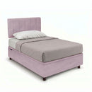 Letto Singolo Contenitore Imbottito Microfibra Glicine BoxMax Testata Vertical Varie Misure