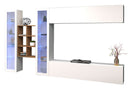 Parete Attrezzata Soggiorno 320x30x180 cm Maruska n°17 Bianco Lucido
