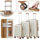 Set 3 Valigie Rigide 90-59-38L Ruote Easy Roll con Manico Telescopico in ABS Bianco      