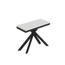 Consolle Allungabile 90-196x40x77 cm Saki Small Evolution Bianco Frassino Gambe Antracite 