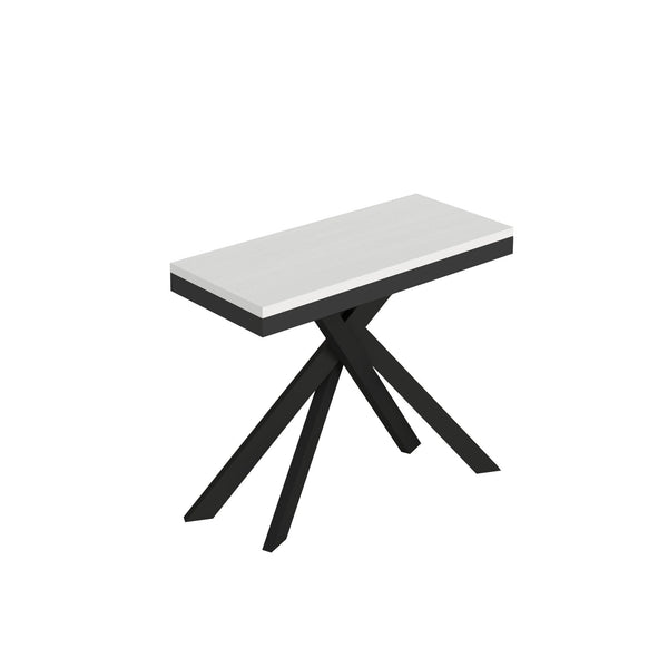 online Consolle Allungabile 90-300x40x77 cm Saki Evolution Bianco Frassino Gambe Antracite