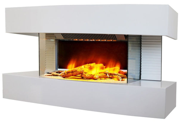 prezzo Cheminée Murale Electrique Effet Flamme 2000W Chemin'Arte Lounge Medium Blanc