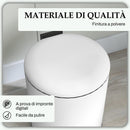 Pattumiera a Pedale 20 Litri 36x30x44,5 cm con Chiusura Silenziosa in Metallo e PP Crema