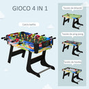 Tavolo Multigioco Pieghevole Calcio Balilla Hockey Ping Pong Biliardo    