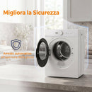 Mini Asciugatrice 3 kg 1020 W 49x47x70 cm con Riscaldamento PTC e Timer in Acciaio Inox Bianco      