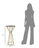 Tavolino Simple New 40x80x40 cm in Ferro e MDF Oro