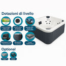 Vasca Monoblocco Drusilla per 3 Persone 218x158x85 cm in Acrilico Color Legno      