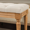 Panca Fondoletto Seduta Trapuntata a Bottoni 120x41x48 cm Crema   