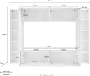 Parete Attrezzata Soggiorno 260x30x180 cm Maruska n°2 Grigio Antracite Opaco 