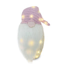 Gnomo di Natale H87 cm con Luci e Cappello Rosa
