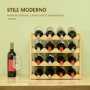 Cantinetta Portabottiglie 16 Bottiglie 43x23,5x38 cm in Legno di Bambù