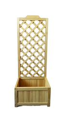 Fioriera da Giardino con Traliccio 45x30x120 cm in Legno Naturale