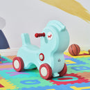 Cavallo a Dondolo 2 in 1 con Ruote e Giochi Sonori in Plastica