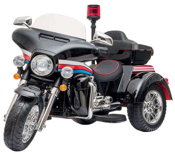 acquista Moto Électrique Police Américaine 3 Roues pour Enfants 12V Kidfun Police Washington Noir