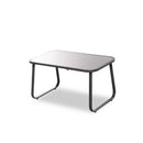 Set Salotto da Giardino 4 Pezzi Bali Divano Poltrone e Tavolino in Acciaio Textilene Grigio      