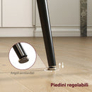 Tavolo da Pranzo Allungabile per 6-8 Persone 120-160x75cm con Piano Effetto Legno in MDF Gambe in Acciao Grigio      