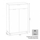 Mobiletto con 2 Anta e 1 Cassetto 75x38x112 h cm in Truciolare bilaminato Bianca