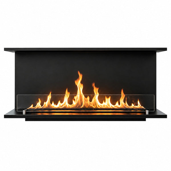 Camino a Bioetanolo da Incasso Trifacciale 120x30x50 cm Giove 3 Lati Aperti Struttura in Acciaio Nero acquista