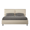 Letto Matrimoniale con Alzata Comoda Imbottito in Similpelle Sleeper Tortora Varie Misure