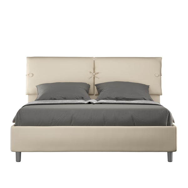 Letto Matrimoniale con Alzata Comoda Imbottito in Similpelle Sleeper Tortora Varie Misure prezzo