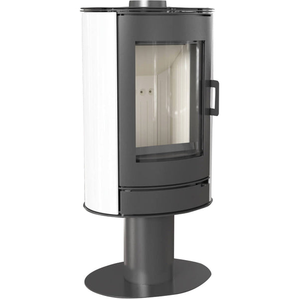 sconto Poêle à Bois 5.5/10.5KW Carrelage Acier Flig Springfield Blanc