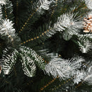 Albero di Natale Artificiale Innevato 180 cm 678 Rami con Bacche Rosse e Pigne Verde