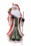 Statuina Babbo Natale con Sacco 48,5 cm in Porcellana Rosso