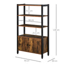 Libreria Moderna 3 Ripiani e Armadietto 70x30x120 cm in Metallo e Legno Truciolare Marrone