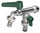 Robinet à bille double pour fontaine de jardin avec leviers colorés Belfer RUB/027 vert