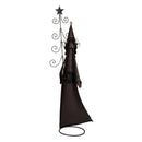 Babbo natale in metallo con albero rosso con led cm 29,2x14xh84,5