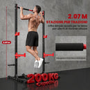 Power Cage Rack Squat 138-176x106x212 cm Capacità 500 kg con Barra Trazioni e Larghezza Regolabile in Acciaio      