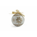 Set 14 Palle di Natale Ø8 cm in Polyfoam con Box Bianco e Oro