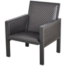 Set Salotto da Giardino Divano 2 Poltrone e Tavolino in Rattan Grigio