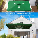 Ombrellone da Giardino 300x200x235H cm Inclinabile e Anti UV 50+ Verde  