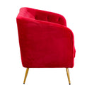 Divano 2 Posti 135x82 cm in Velluto Rubino