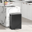 Pattumiera a 2 Sezioni da 20L 40x34,8x59 cm con Coperchio Silenzioso in Acciaio Inox e PP Nero  