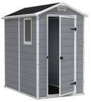 Casetta da Giardino Porta Attrezzi 130x192x198 cm in Resina Effetto Legno Keter Manor 4x6 Grigia