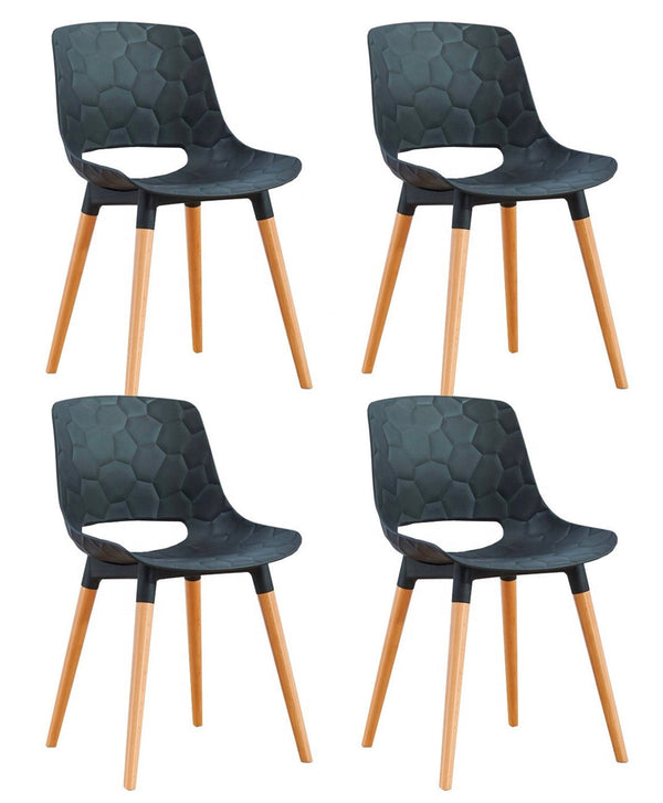 sconto Set 4 Sedie in Polipropilene 46x81x47 cm Gambe in Faggio Nest Nero
