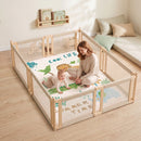 Tappeto Gioco per Neonati 0-3 Anni 150x200x3 cm Antiscivolo e Impermeabile con Animali in Spugna e Flanella      
