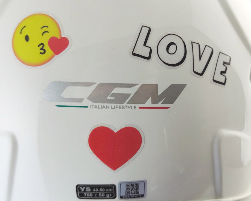 Casco Demi-Jet per Bambini Visiera Lunga CGM Magic Smile 205S Bianco Varie Misure