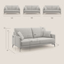 Divano 3 Posti 180x94x90 cm in Tessuto Marrone