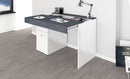 Scrivania 1 Anta 1 Cassetto 100x60x75 cm Sliding Bianco Lucido e Ardesia